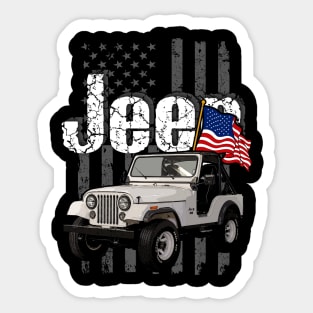 CJ-5 Jeepcar JEEP Flag Sticker